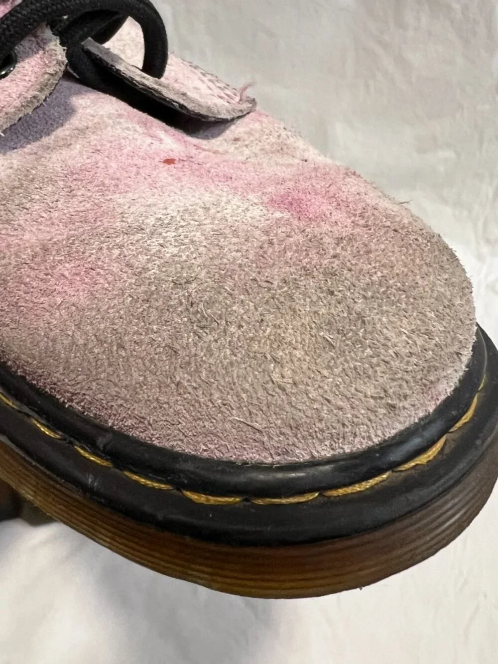 Dr Martens boots 1460 J Pascal Tie Dye pink suede kids size 1 lace zip up docs